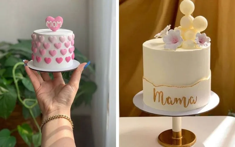 Mẫu bánh kem 8/3 tặng mẹ với thông điệp yêu thương