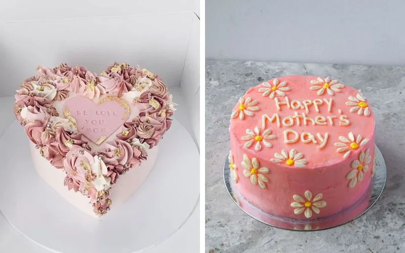 Mẫu bánh kem 8/3 tặng mẹ tông hồng pastel