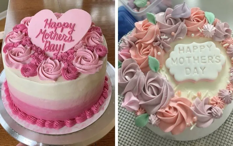 Mẫu bánh kem 8/3 tặng mẹ với hoa cẩm chướng