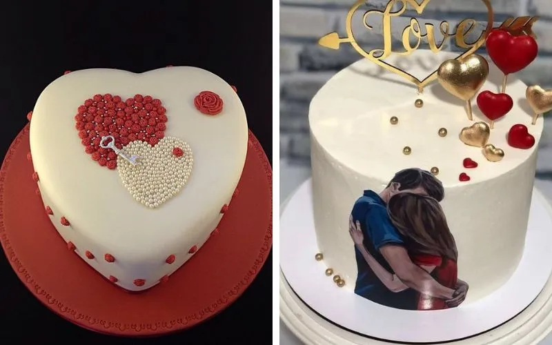 Mẫu bánh kem 8/3 tặng vợ, người yêu trang trí hoa tươi