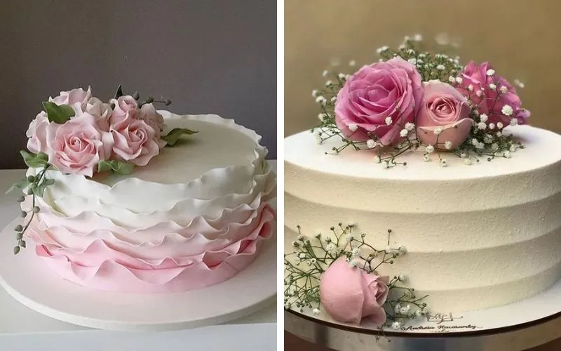 Mẫu bánh kem 8/3 tặng vợ, người yêu tông hồng đỏ