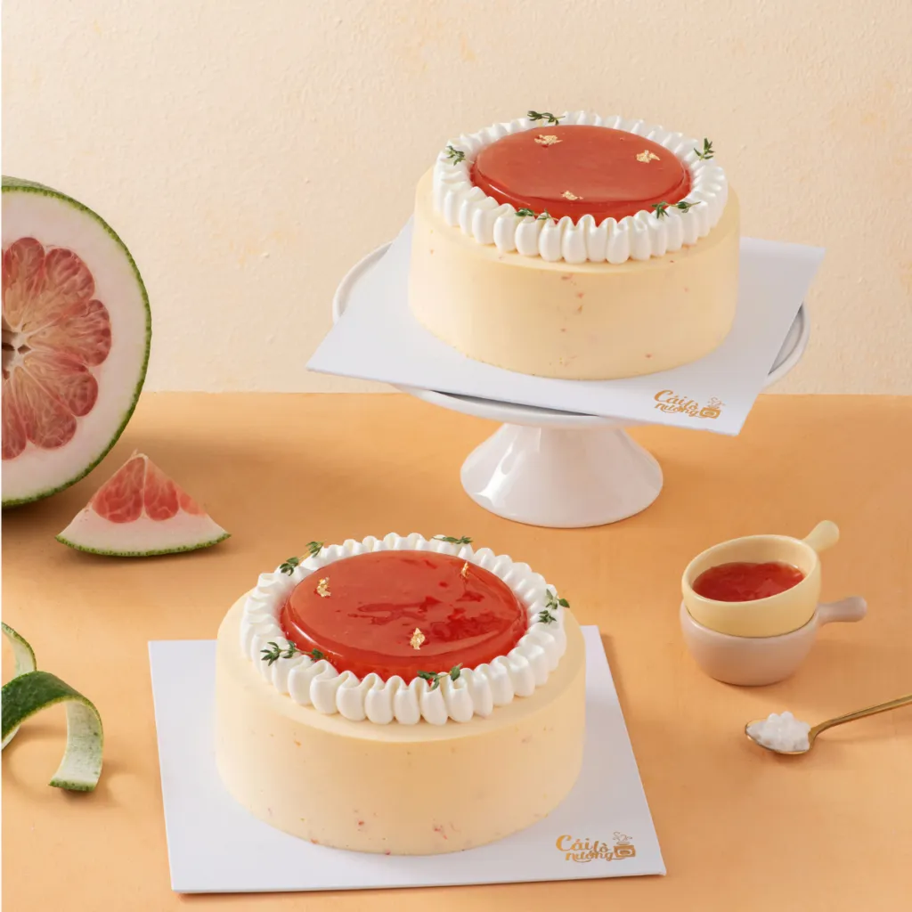 Bánh kem kỷ niệm ngày cưới Mousse Bưởi Hồng