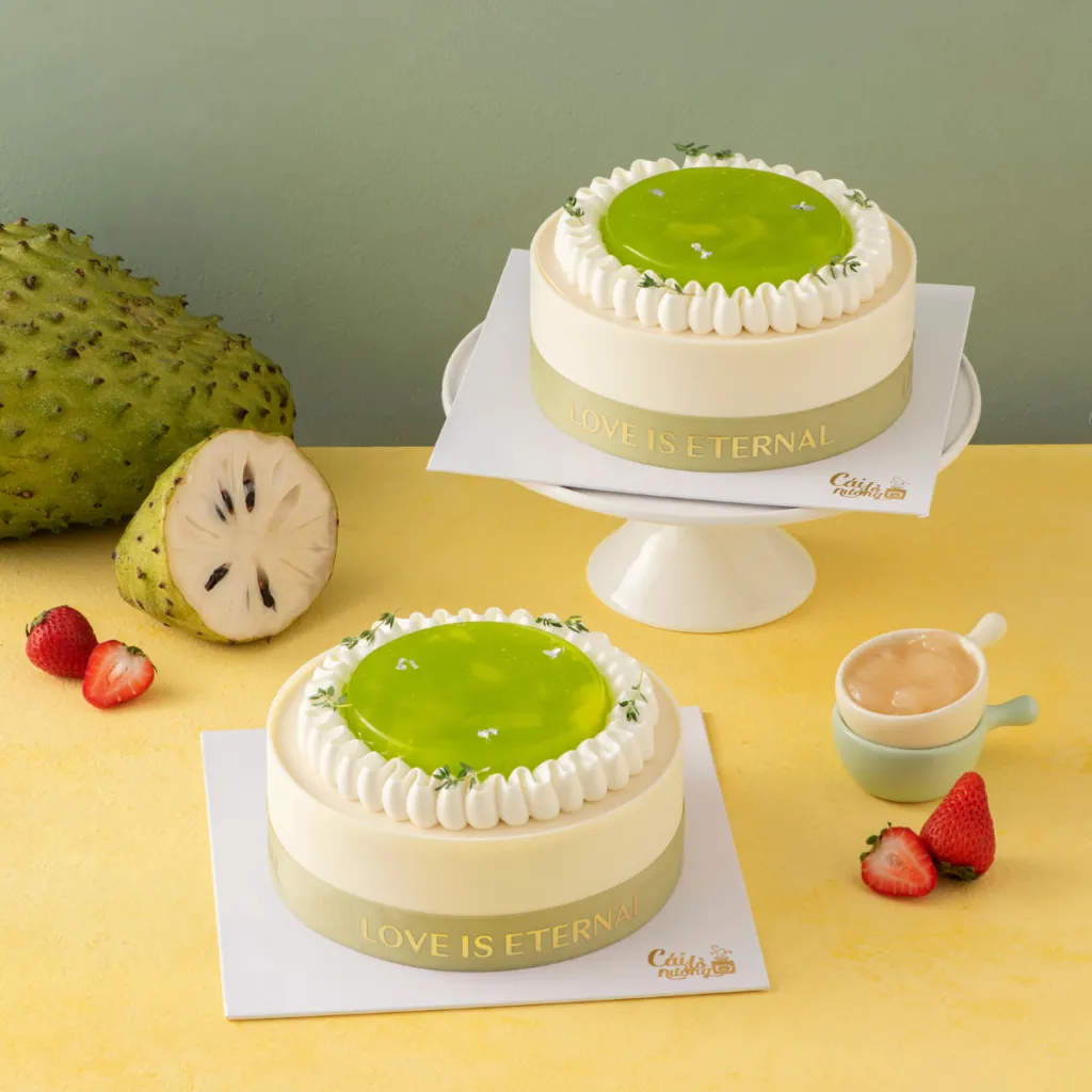 Mẫu bánh kỷ niệm ngày cưới Mousse Mãng Cầu Dâu Tây