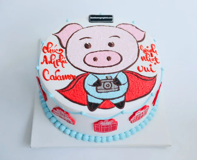 Bánh kem tuổi Hợi an nhàn và hạnh phúc