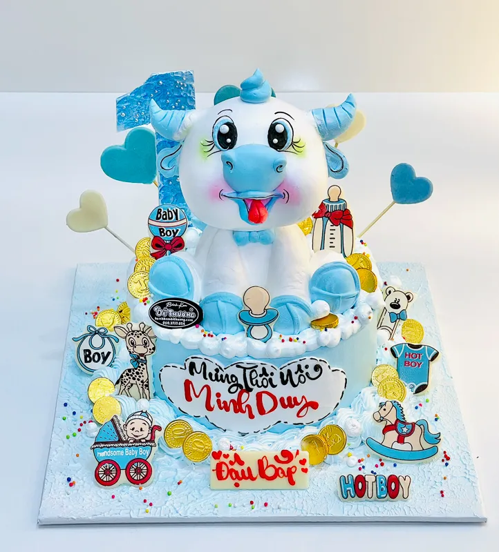 Bánh kem tuổi Sửu siêng năng và khỏe mạnh