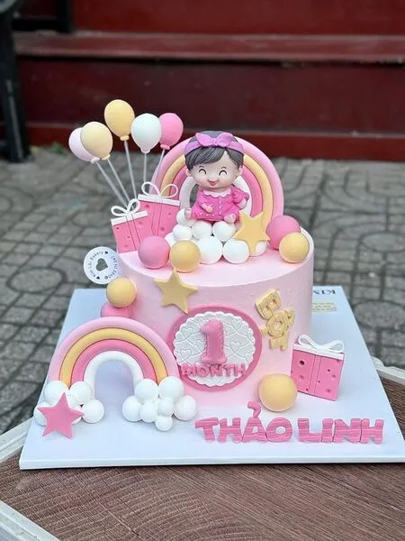 Mẫu bánh sinh nhật bé gái kẹo ngọt Wonderland