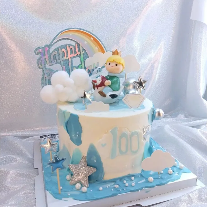 Bánh kem trang trí mô hình cần cẩu và công trình