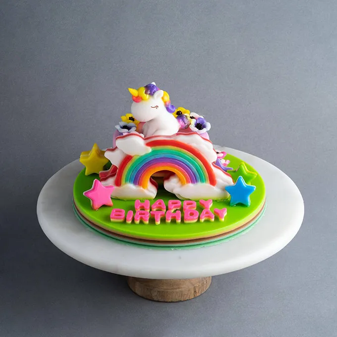 Bánh rau câu hình ngựa một sừng Unicorn màu hồng cực xinh