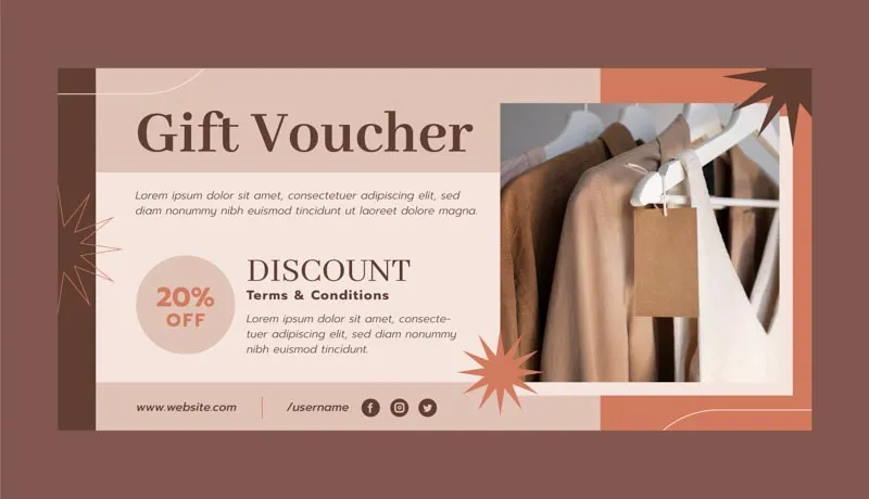 Mẫu Voucher thiết kế tinh tế giúp người nhận tự do lựa chọn món quà ưng ý nhất.
