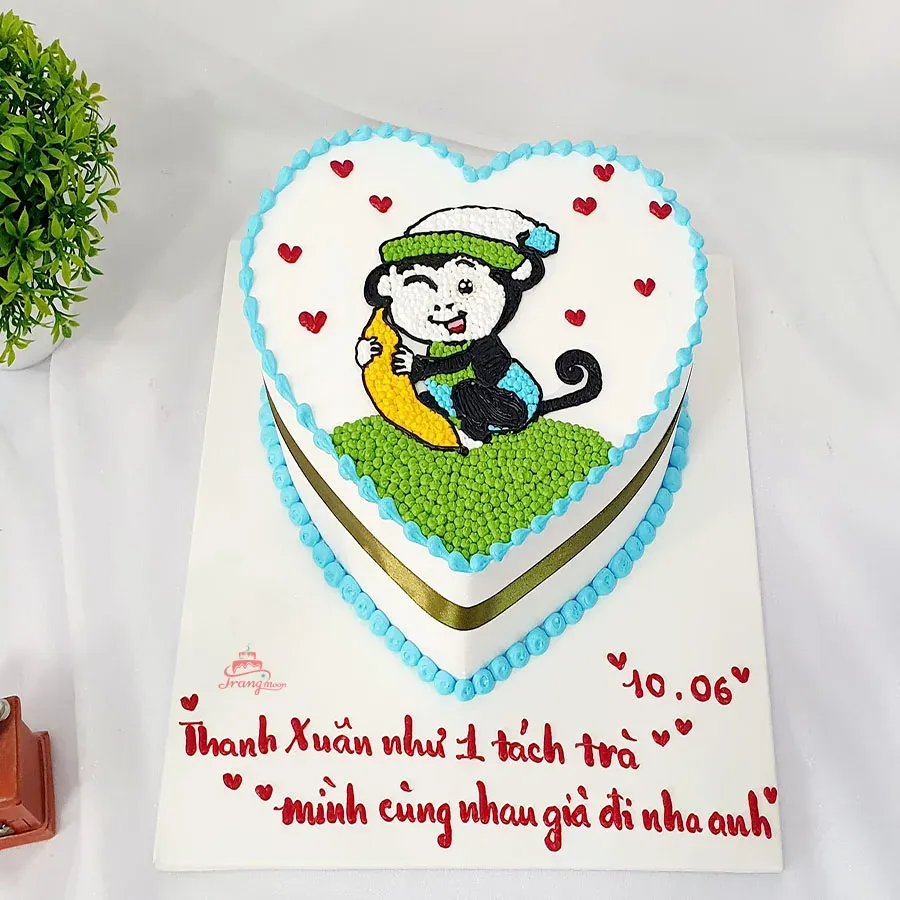 Bánh kem hình con khỉ dễ thương số 8 cho sinh nhật bé