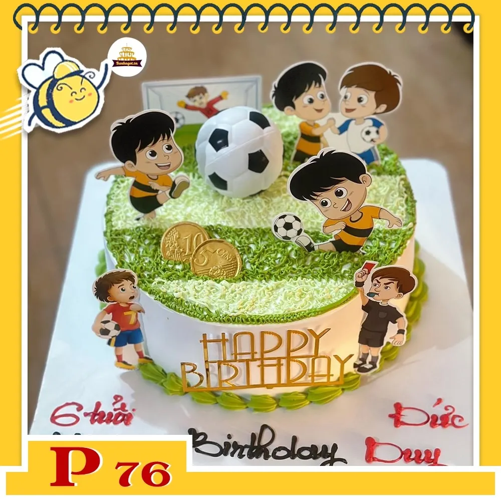 Bánh kem chủ đề bóng đá năng động mừng ngày quốc tế thiếu nhi