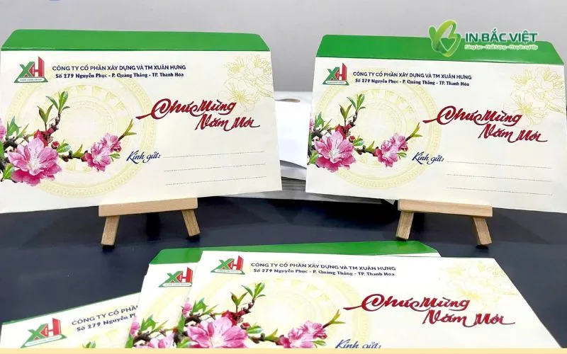 Phong bì thư A6 cho doanh nghiệp thiết kế hoa đào