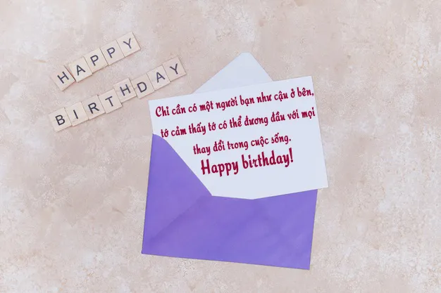 Thiệp mời sinh nhật màu tím thanh lịch