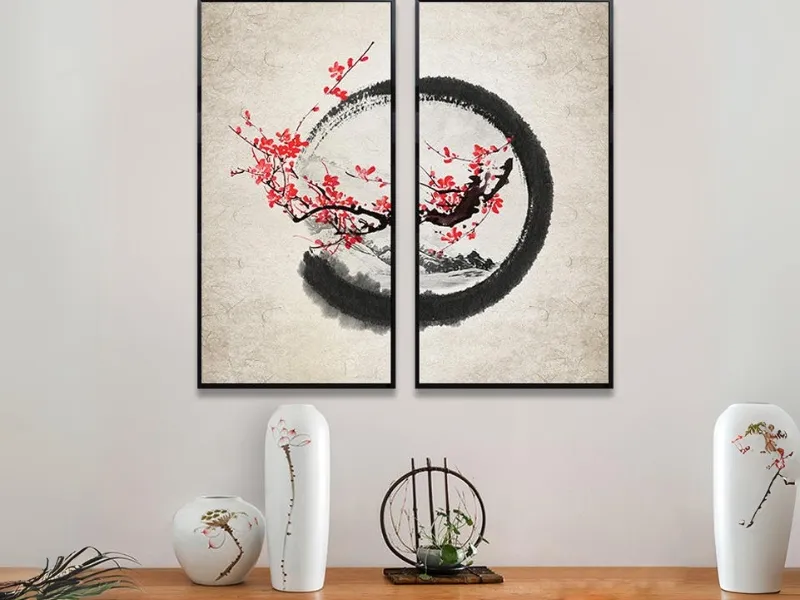 Tranh thư pháp chữ Tâm treo phòng khách