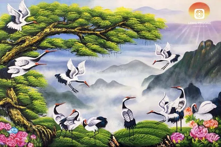 Tranh Tùng Hạc Diên Niên biểu tượng cho sự trường thọ