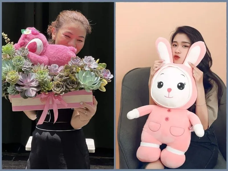 Gấu bông mềm mại là món quà sinh nhật ấm áp cho phái nữ