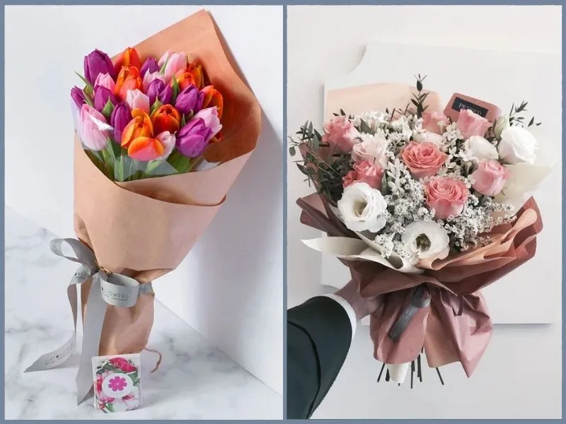 Bó hoa tươi thắm luôn là biểu tượng kinh điển của tình yêu và sự trân trọng