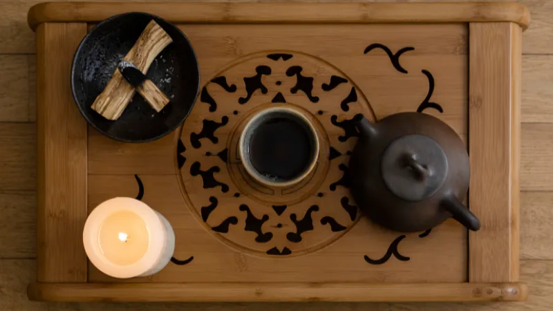 Bộ bàn trà đạo bằng gỗ tự nhiên giúp bố thư giãn khi thưởng trà