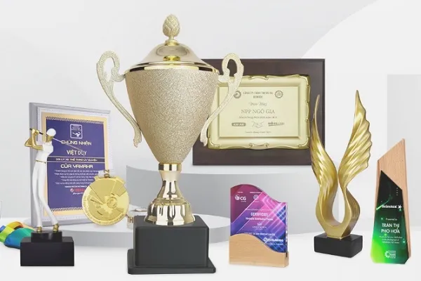 Bảng vinh danh và cúp lưu niệm tinh xảo từ Quà Việt