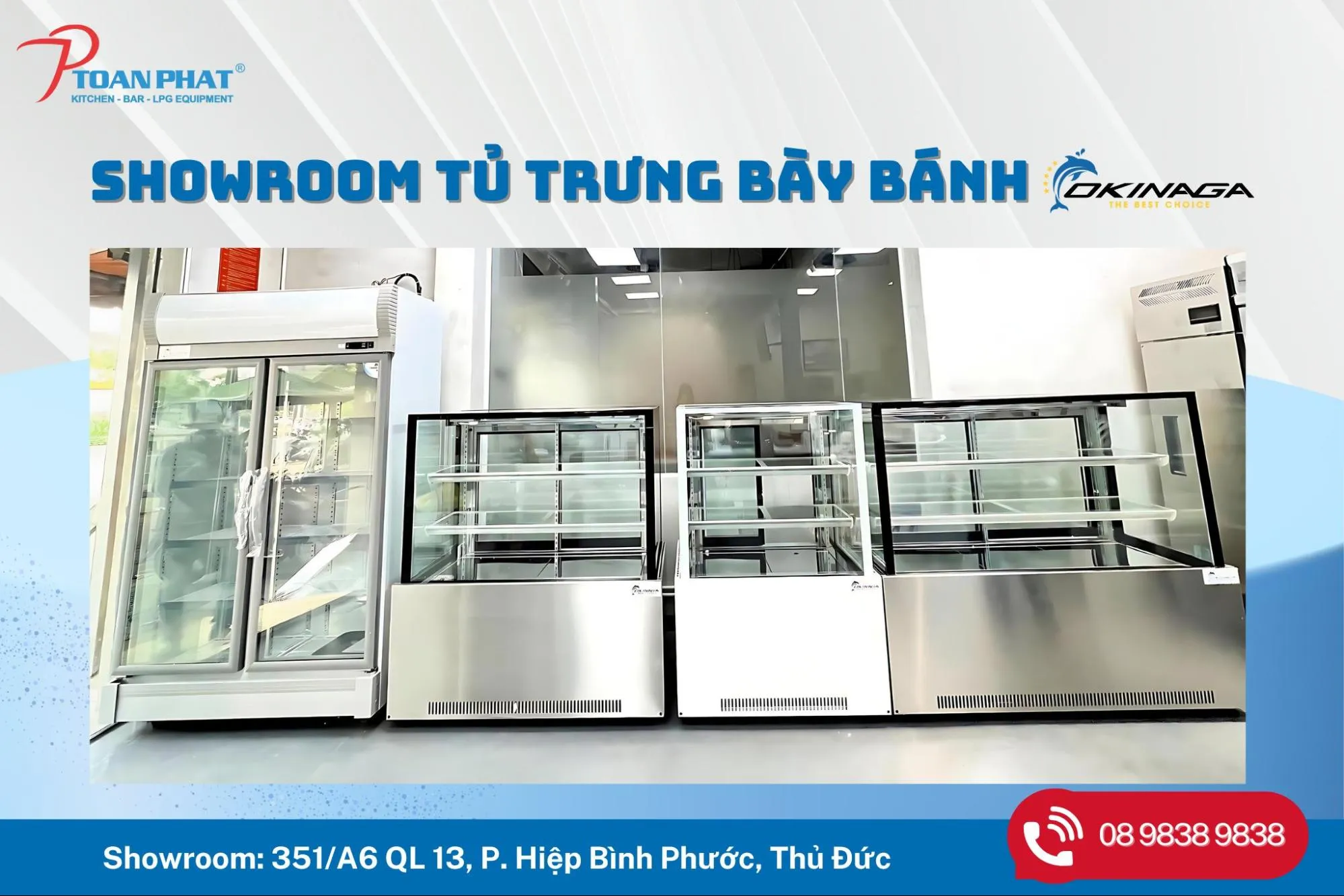 Showroom tủ trưng bày bánh OKINAGA