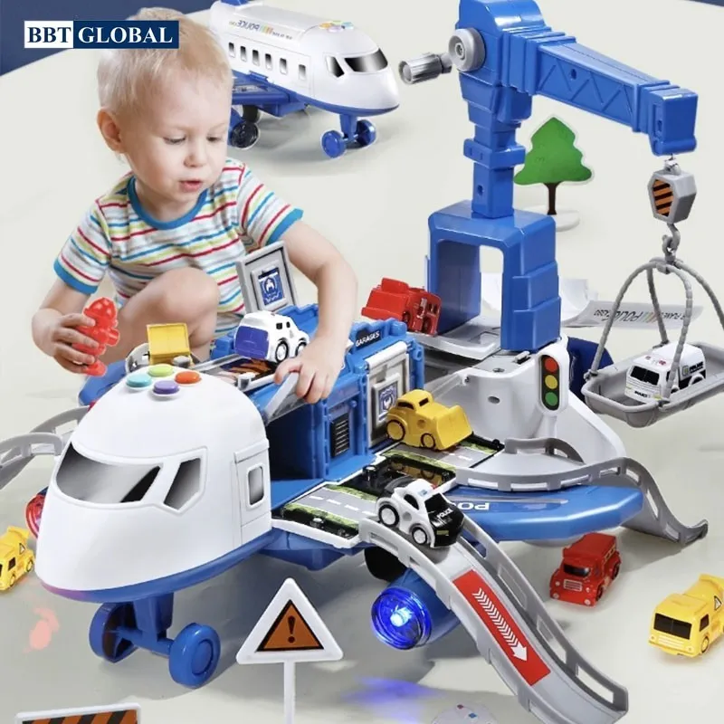 Mô hình máy bay cảnh sát có đèn và nhạc cho bé trai 5 tuổi