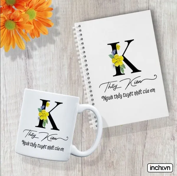 Sổ tay ghi chép bìa da in tên riêng dành tặng thầy giáo cũ