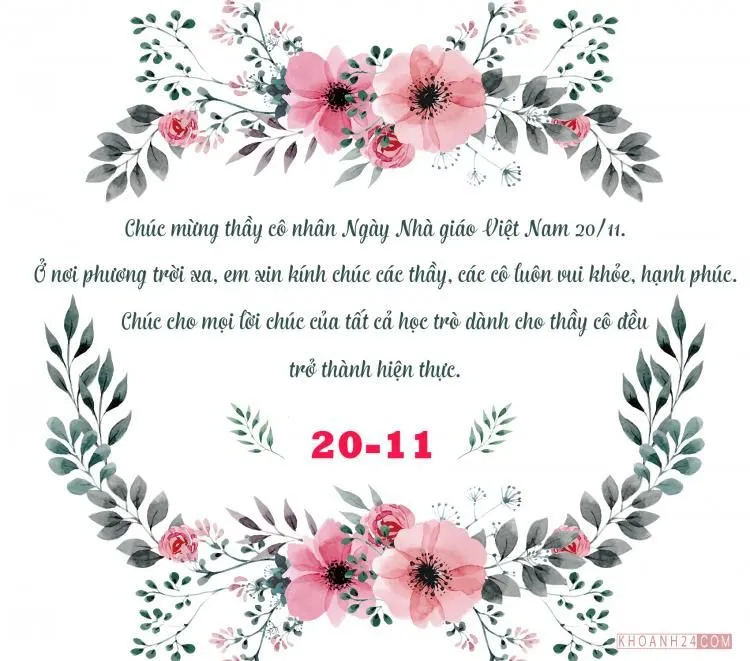 Thiệp chúc mừng 20/11 biểu tượng cây đời và tri thức
