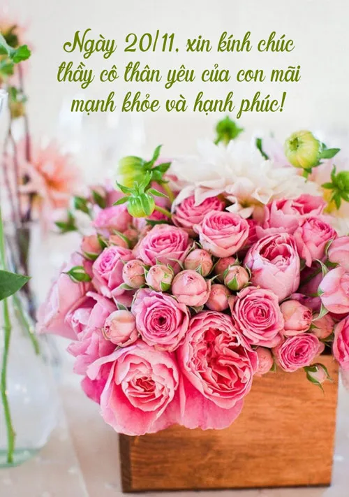 Thiết kế thiệp 20/11 phong cách hiện đại với họa tiết hoa lá