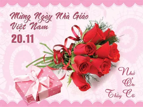 Mẫu thiệp chúc mừng ngày 20/11 phong cách vintage cổ điển