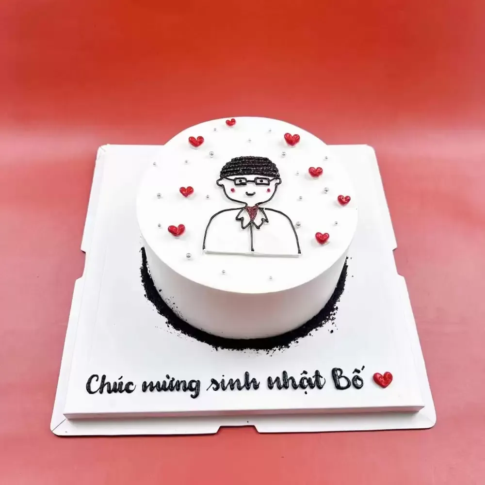 Tặng bố chiếc bánh sinh nhật kèm lời chúc đơn giản