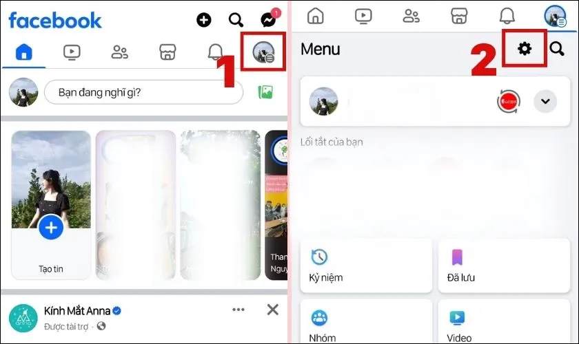Mở app Facebook trên điện thoại