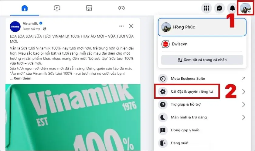 Truy cập vào trang web Facebook