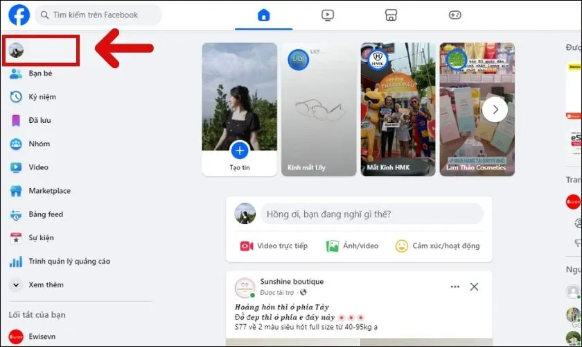 Truy cập vào web Facebook bằng máy tính