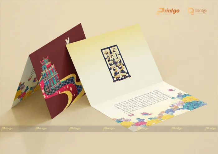 Mẫu thiệp chúc mừng năm mới với phối màu độc đáo