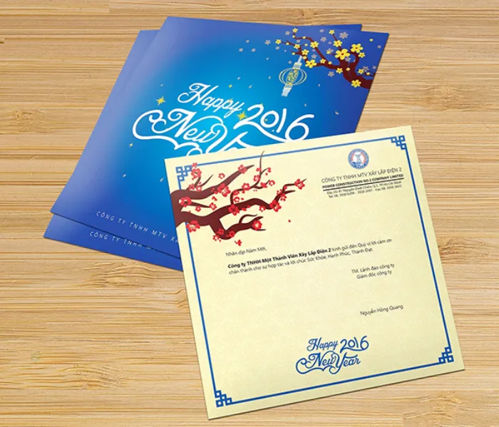 Mẫu thiết kế thiệp Tết sử dụng kỹ thuật đổ bóng và tạo khối 3D
