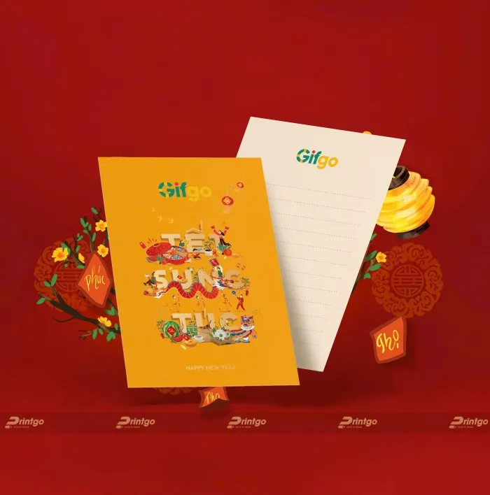 Mẫu thiết kế thiệp Tết 2026 với biểu tượng linh vật cách điệu