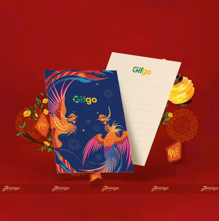 Thiệp chúc mừng năm mới phong cách hoa cỏ mùa xuân rạng rỡ