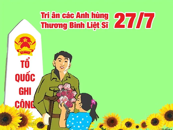 Tải thiệp chúc mừng ngày Thương binh liệt sĩ 27/7