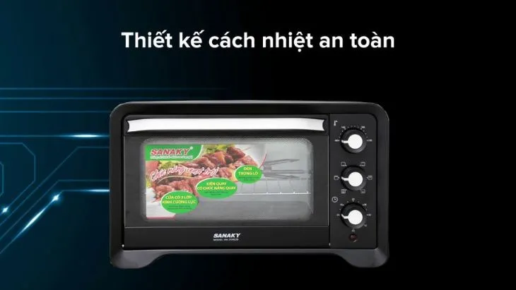 Lò nướng Sanaky VH259S2D 25 lít thiết kế đẹp mắt, gọn đẹp, lắp đặt và sử dụng thuận lợi trong mọi gian bếp