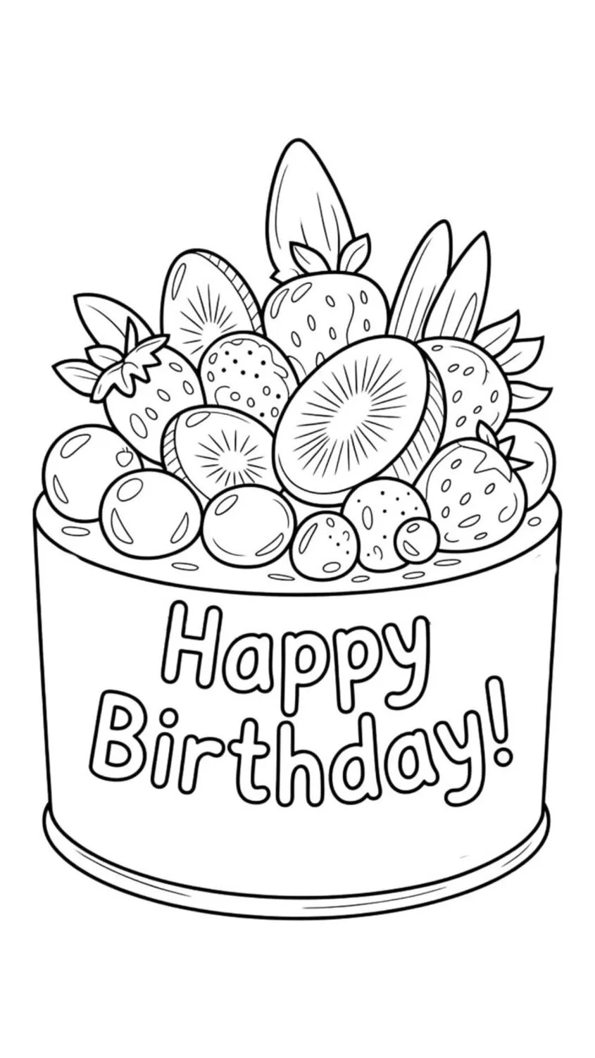 Tô màu bánh sinh nhật đẹp 1