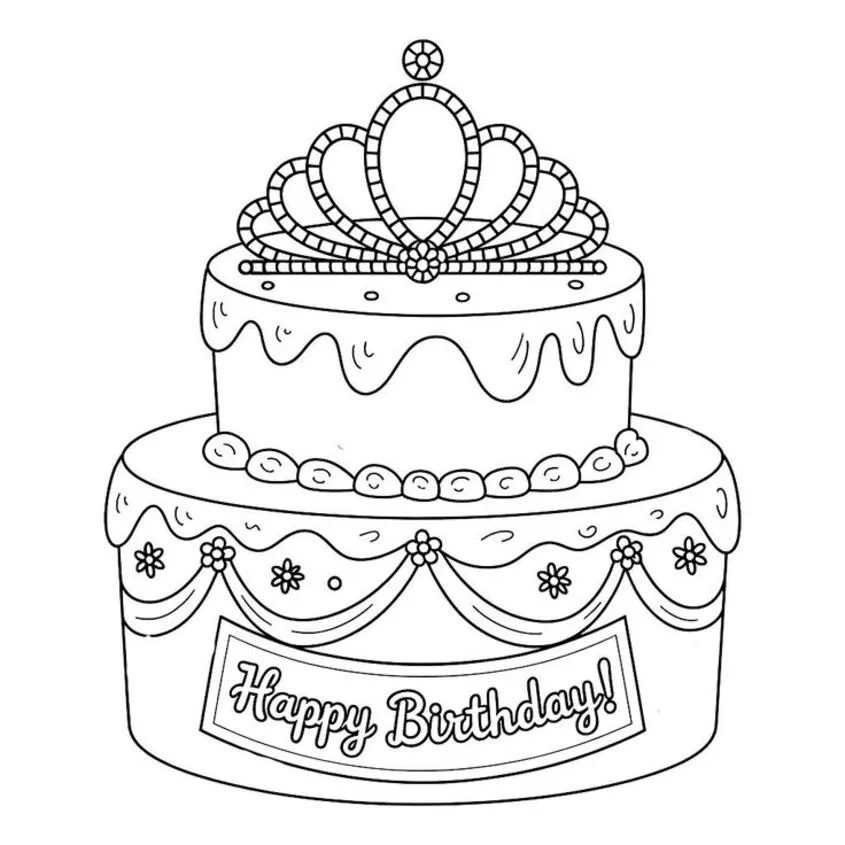 Tô màu bánh sinh nhật đẹp 2