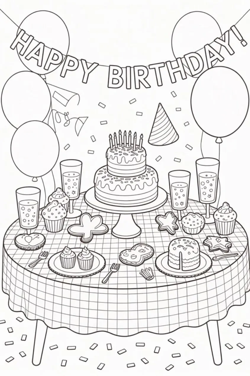 Tô màu bánh sinh nhật đẹp 6