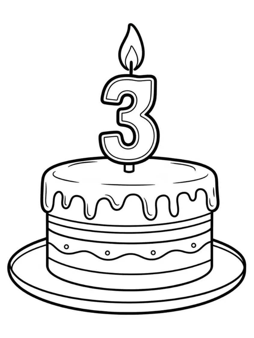 Tô màu bánh sinh nhật đẹp 8