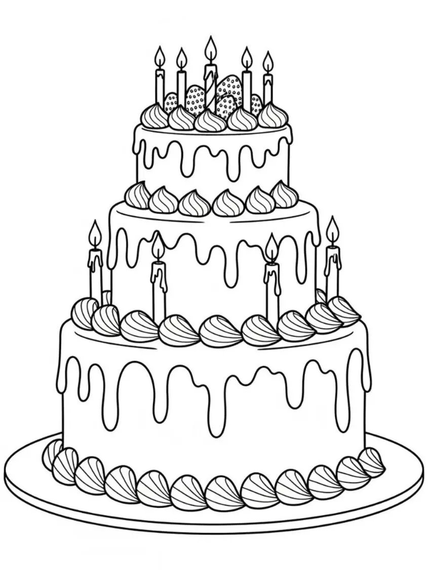 Tô màu bánh sinh nhật đẹp 10