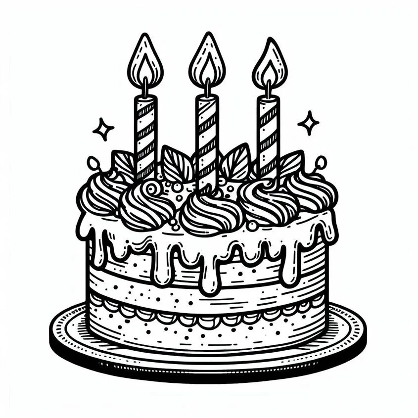 Tô màu bánh sinh nhật đẹp 15