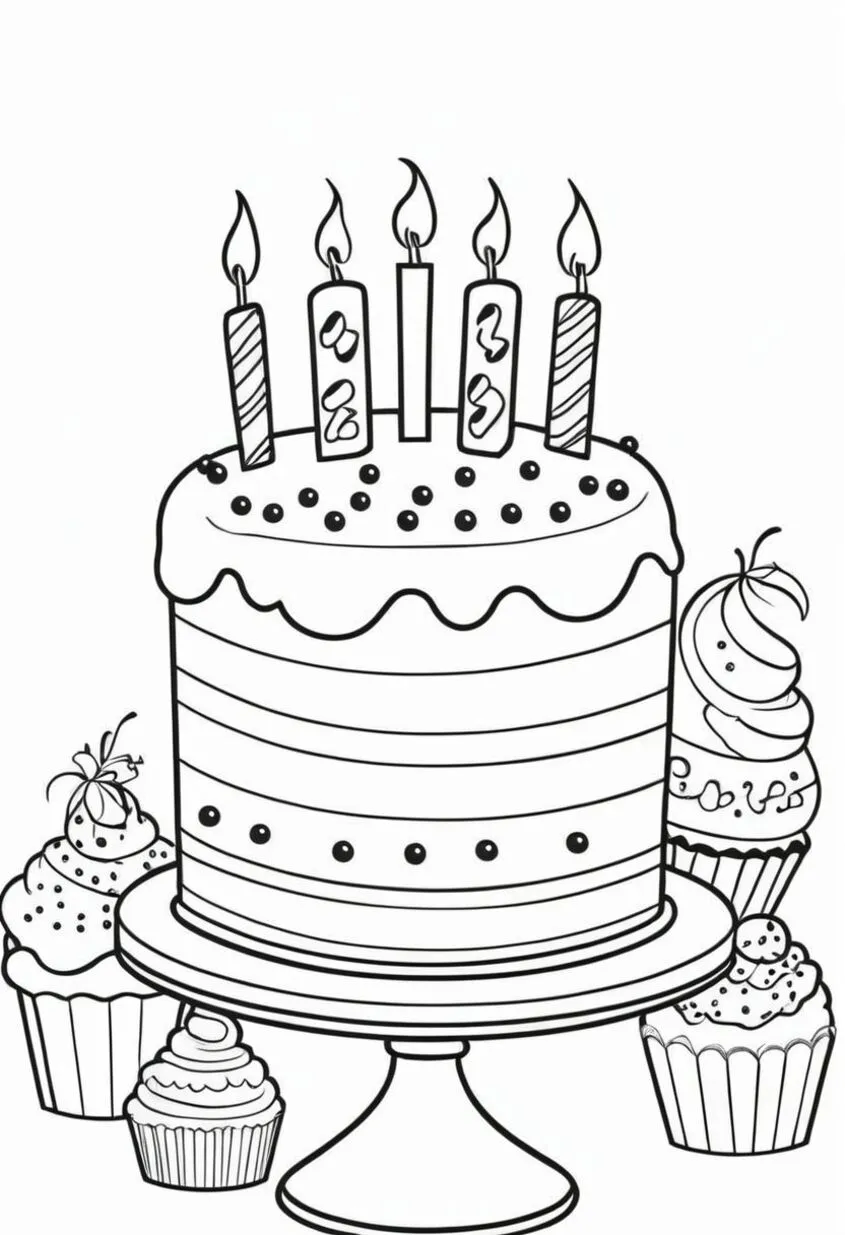 Tô màu bánh sinh nhật đẹp 18