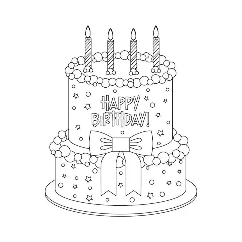 Tô màu bánh sinh nhật đẹp 21