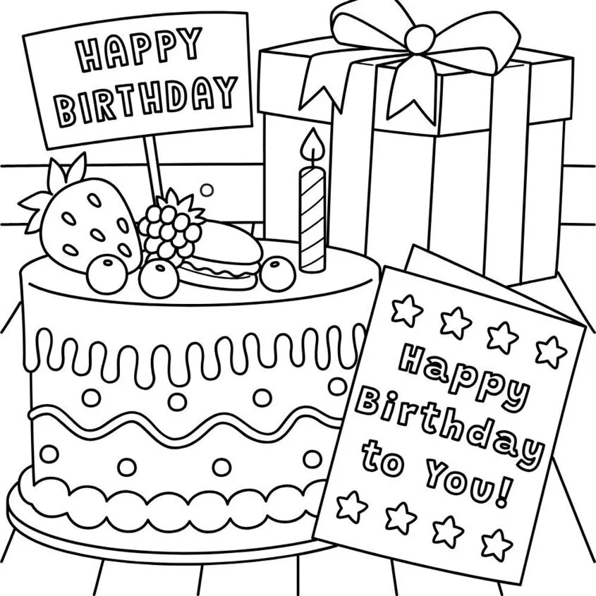 Tô màu bánh sinh nhật đẹp 24