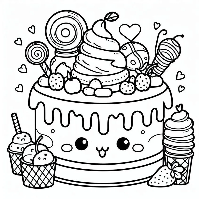 Tô màu bánh sinh nhật đáng yêu 12