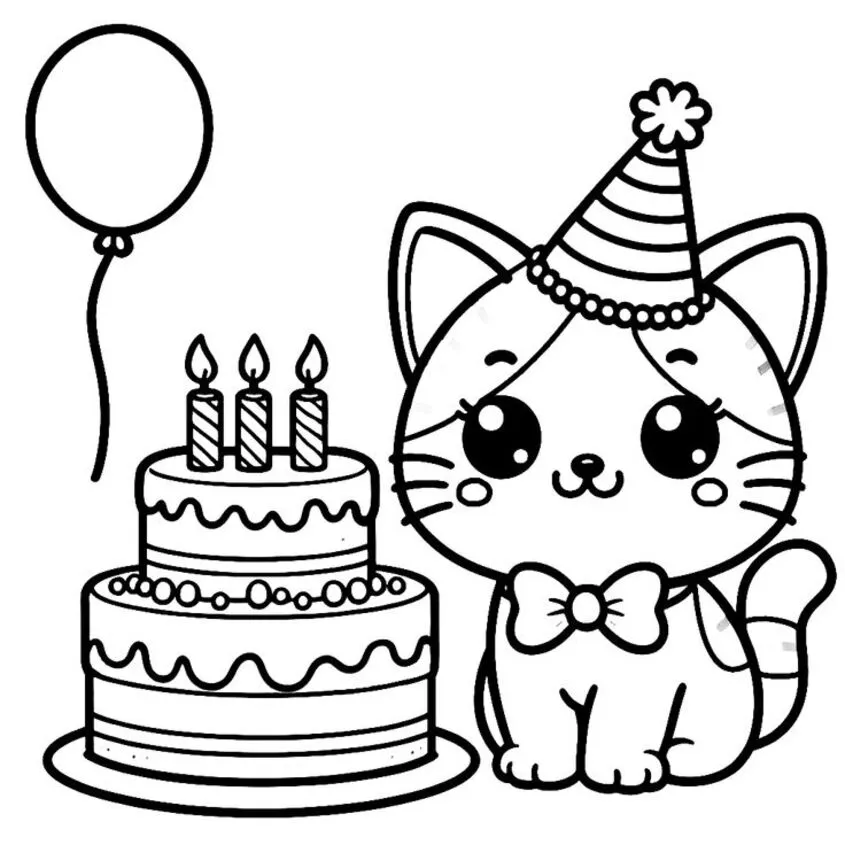 Tô màu bánh sinh nhật đáng yêu 13